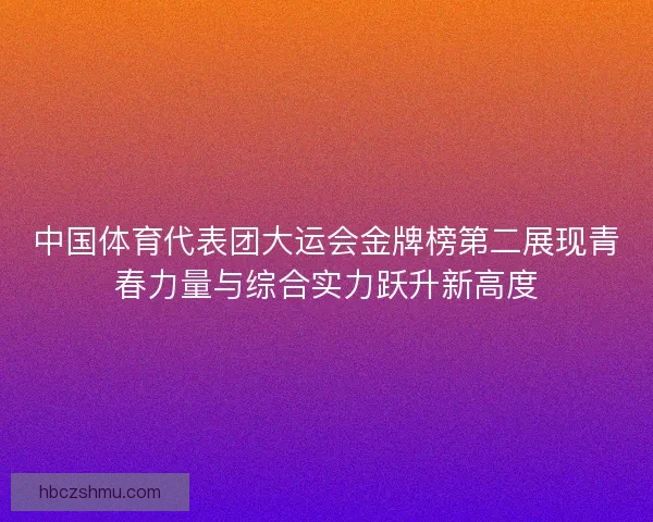 中国体育代表团大运会金牌榜第二展现青春力量与综合实力跃升新高度